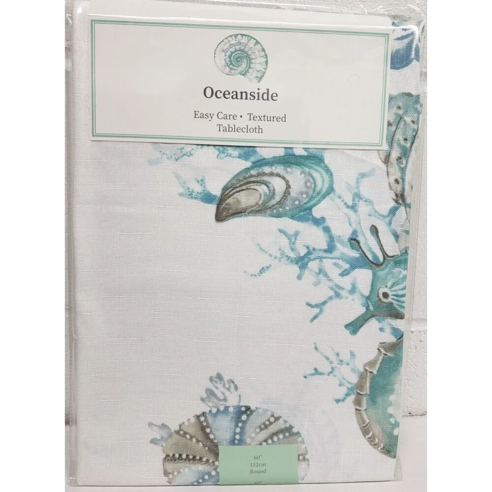 Printed Textured Fabric Tablecloth, 60